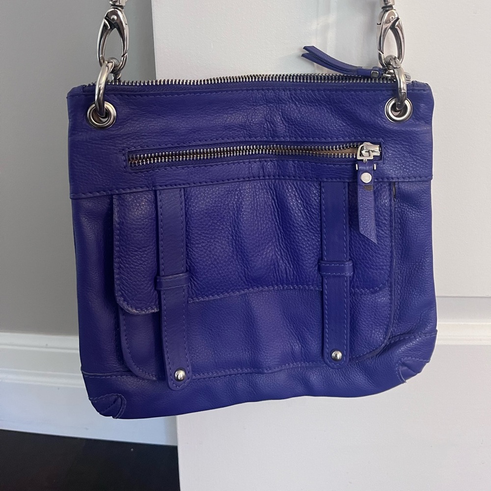 Chic Purple Leather Crossbody Bag